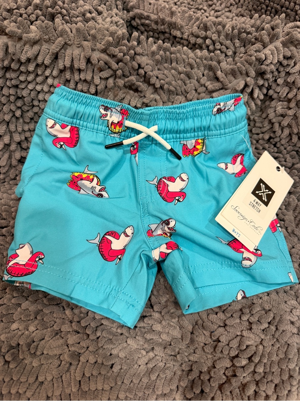 Sovereign Code Boys Shark Swim Trunks – NEW With Tags 18m